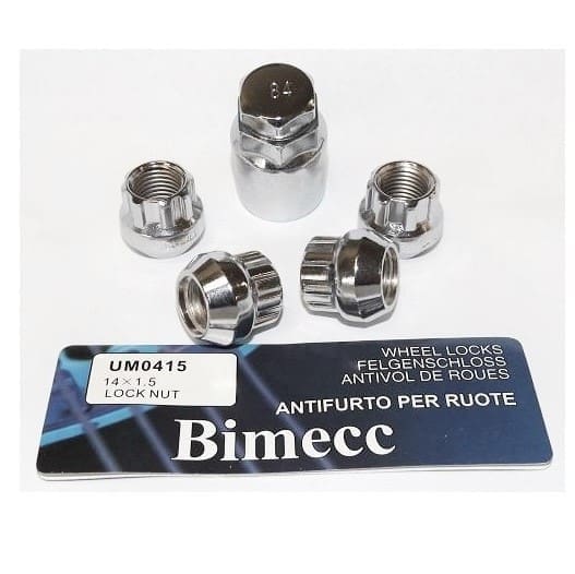 Turvamutrid Bimecc M14x1.5x22 võti 19/21 - 60° koonus - Silver - Avatud