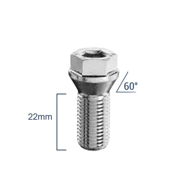Bimecc Polt (Madal Pea) M12x1.25 22mm - võti 17 - 60° koonus - Silver
